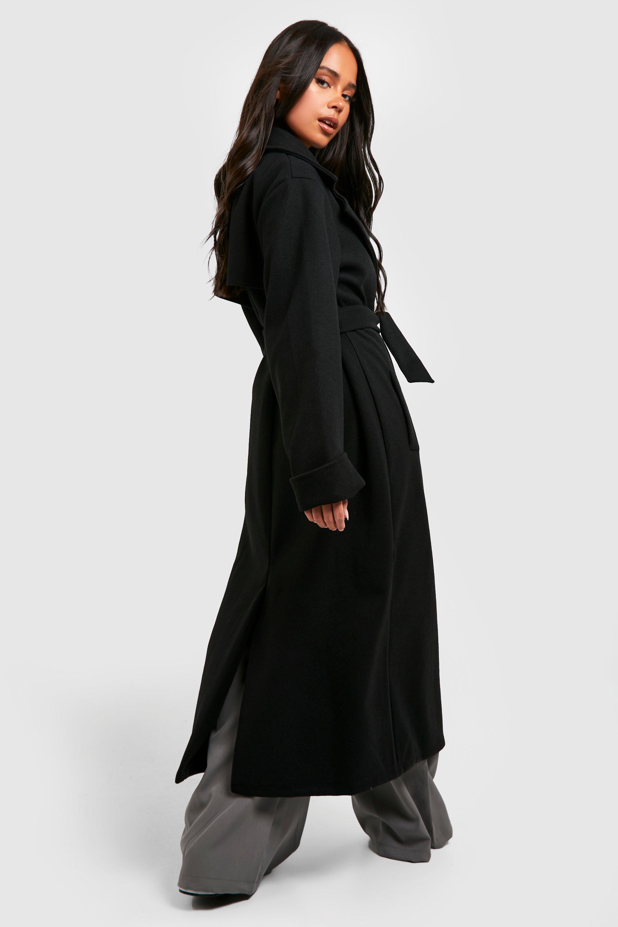 Black wool coat clearance petite