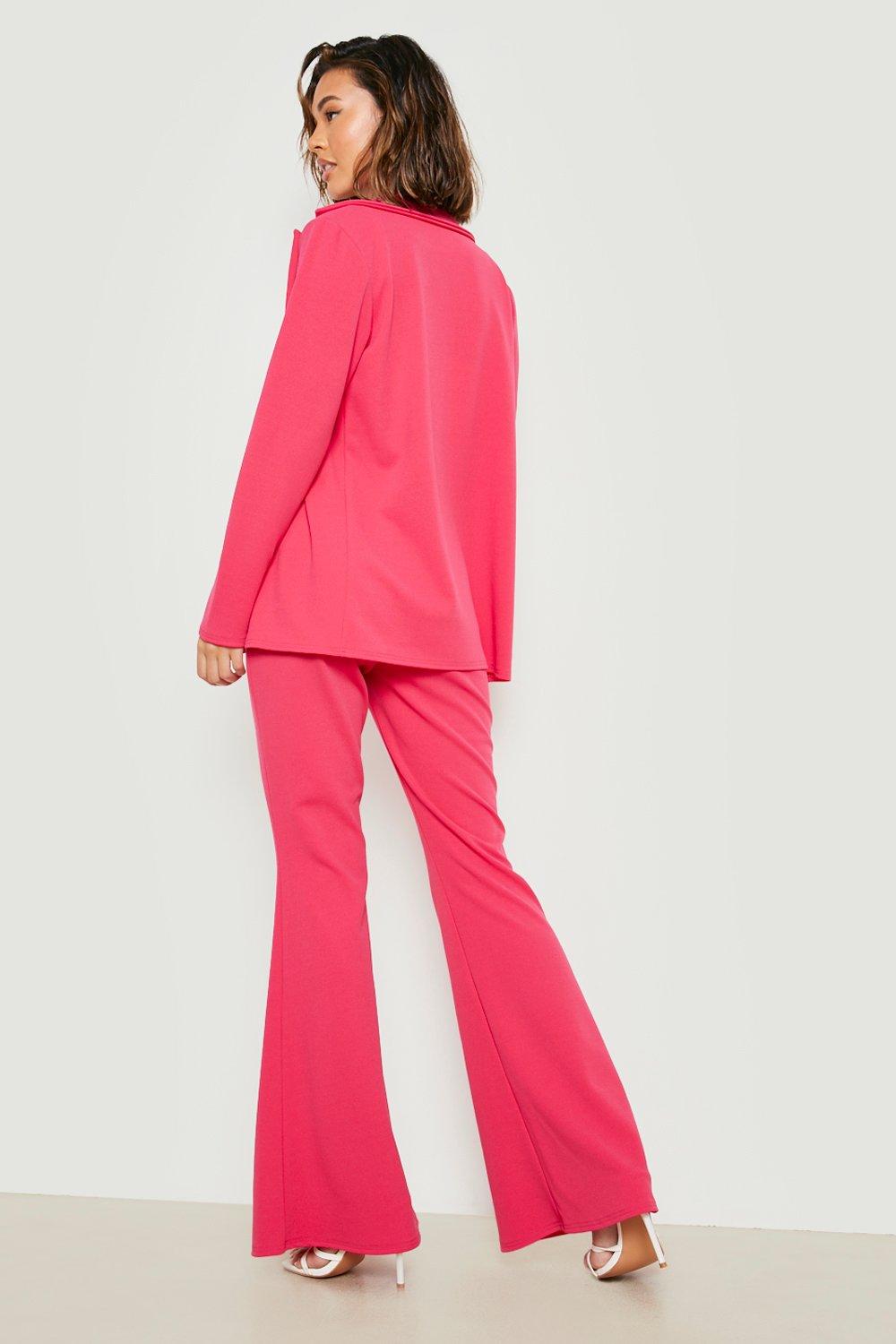 ASOS LUXE co-ord flared suit trousers in red
