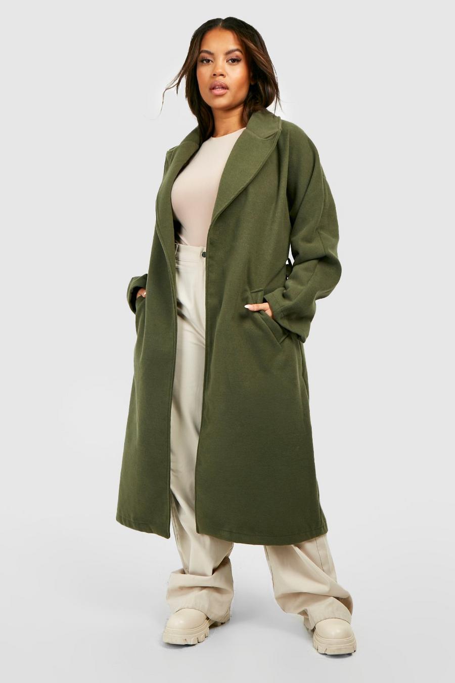 Plus Wrap Belted Wool Look Coat | boohoo USA Plus Wrap Belted Wool Look Coat | boohoo USA