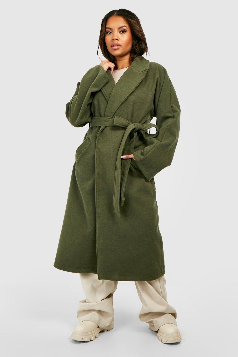 Plus Wrap Belted Wool Look Coat | boohoo USA Plus Wrap Belted Wool Look Coat | boohoo USA