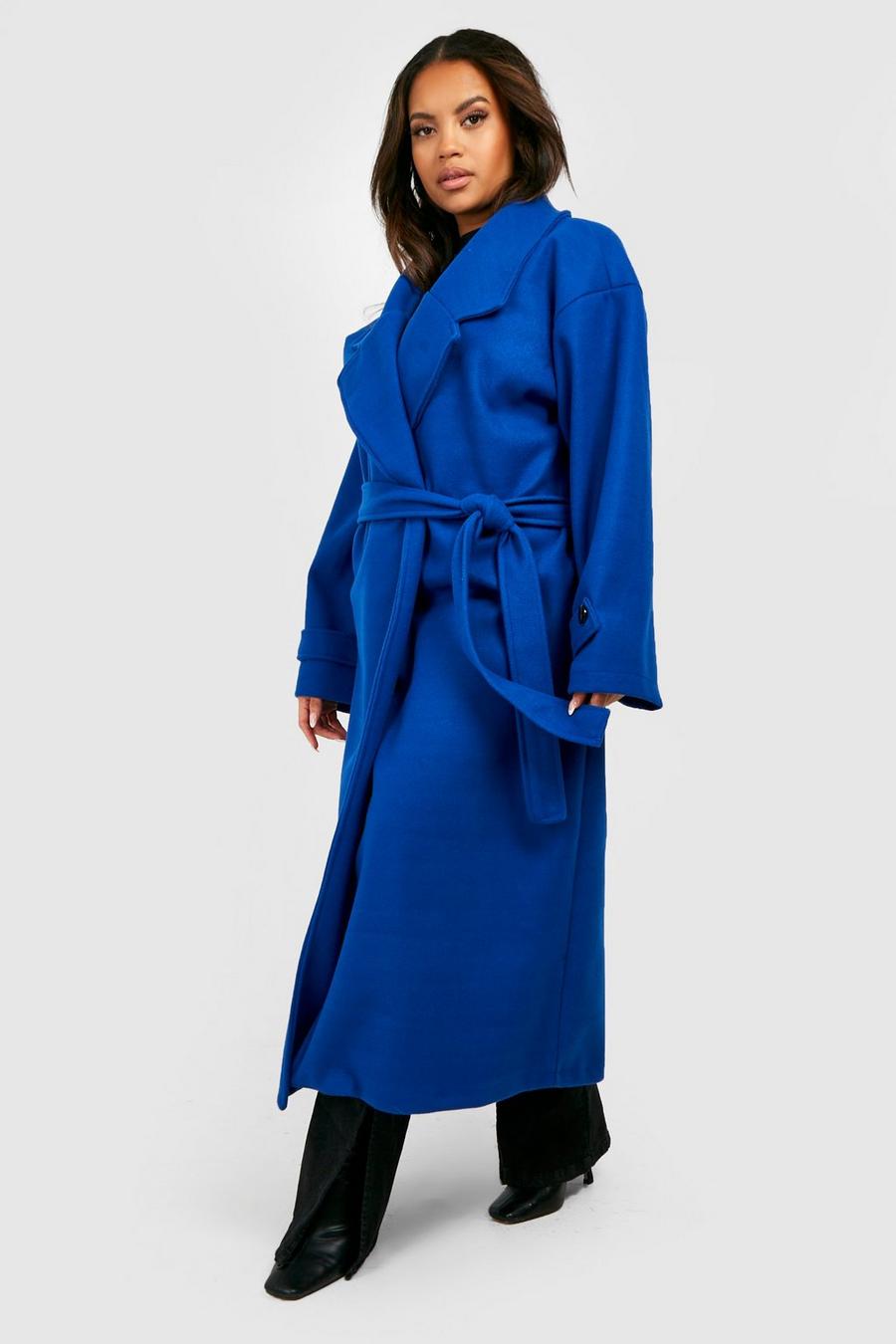 Cobalt Plus Wool Look Belted Trench Coat image number 1