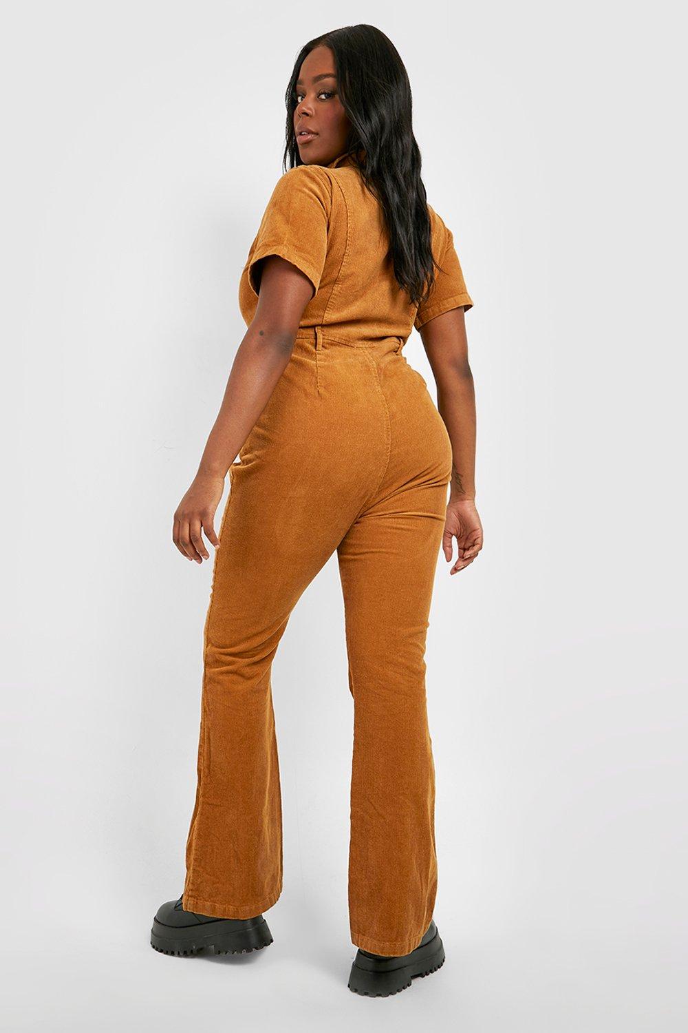 Orange store flared jumpsuit