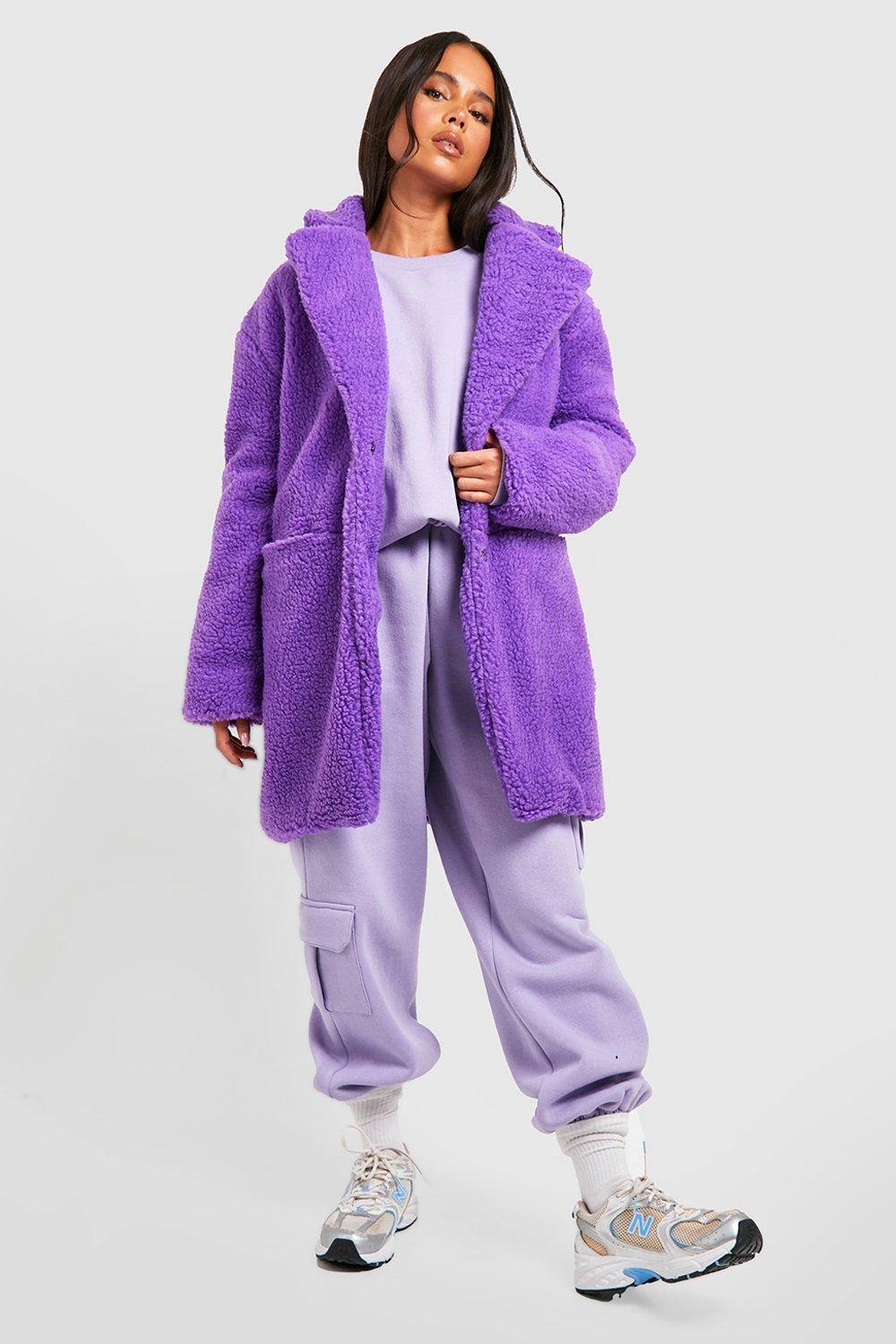 Lilac teddy store bear coat