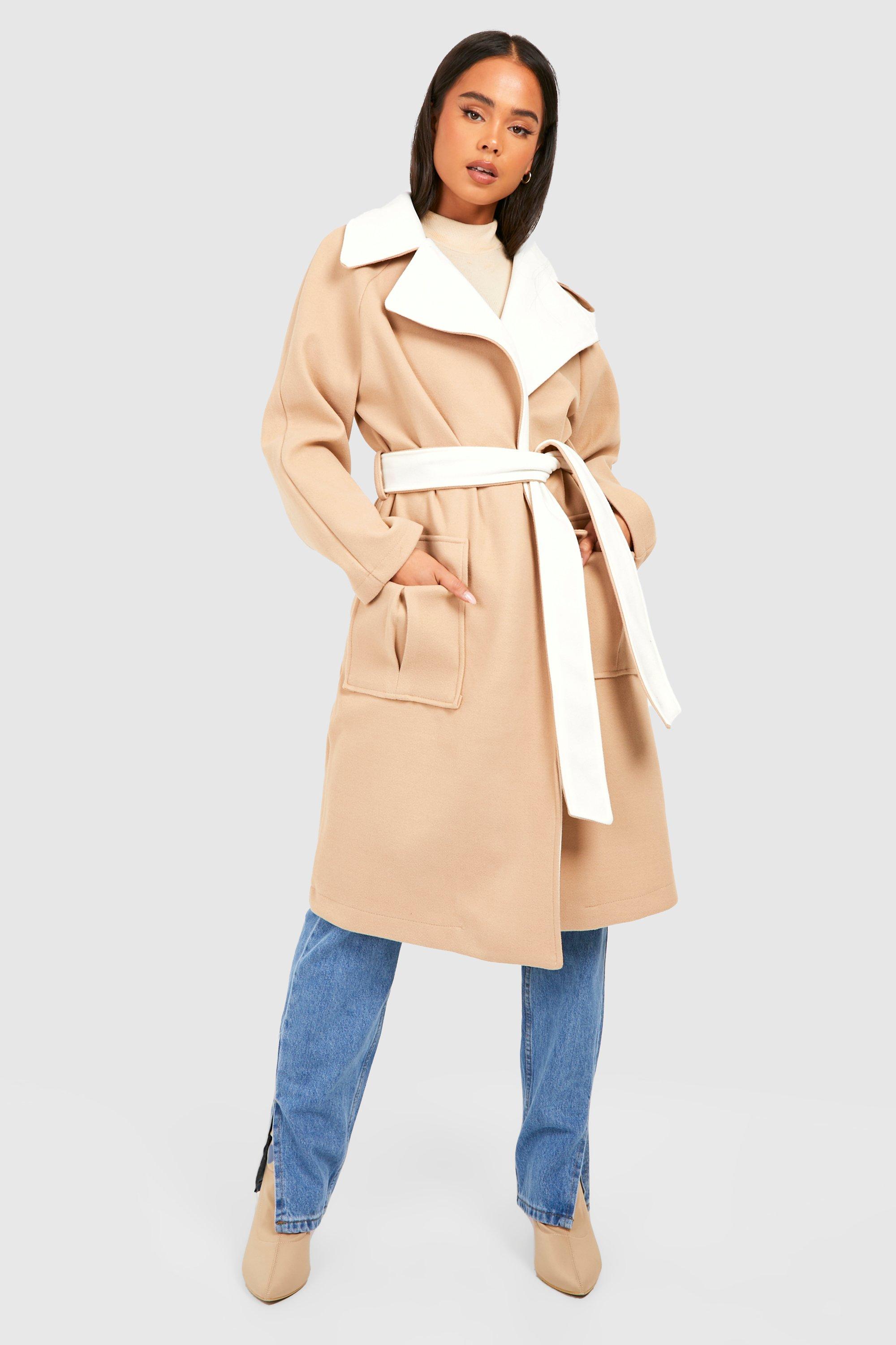 Beige wool store coat petite