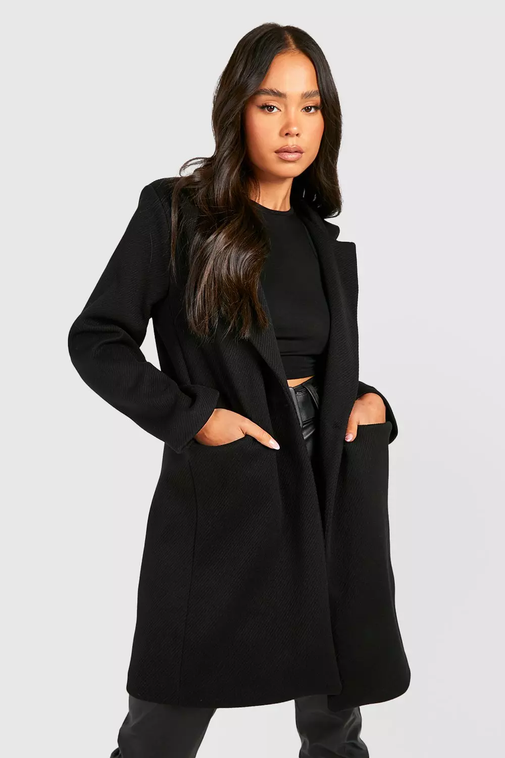 Black tailored 2024 coat petite