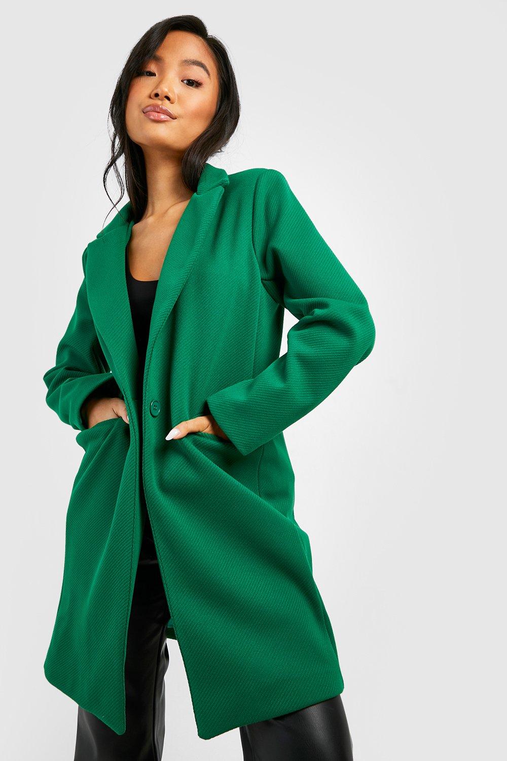 Petite Premium Wool Look Tailored Coat boohoo UK