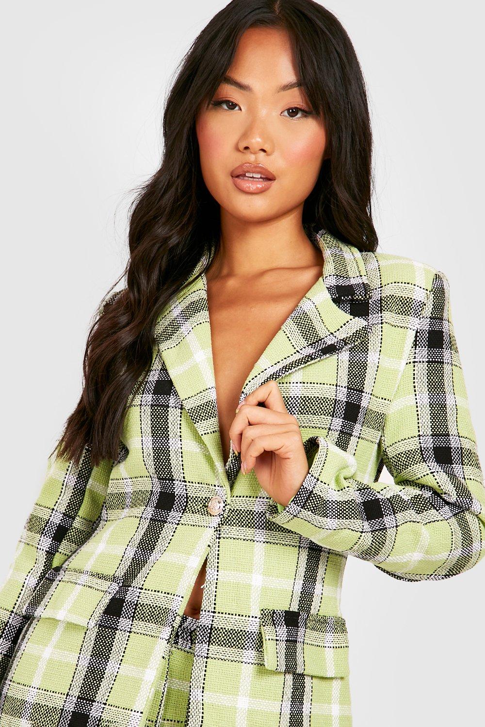 Boohoo check outlet blazer