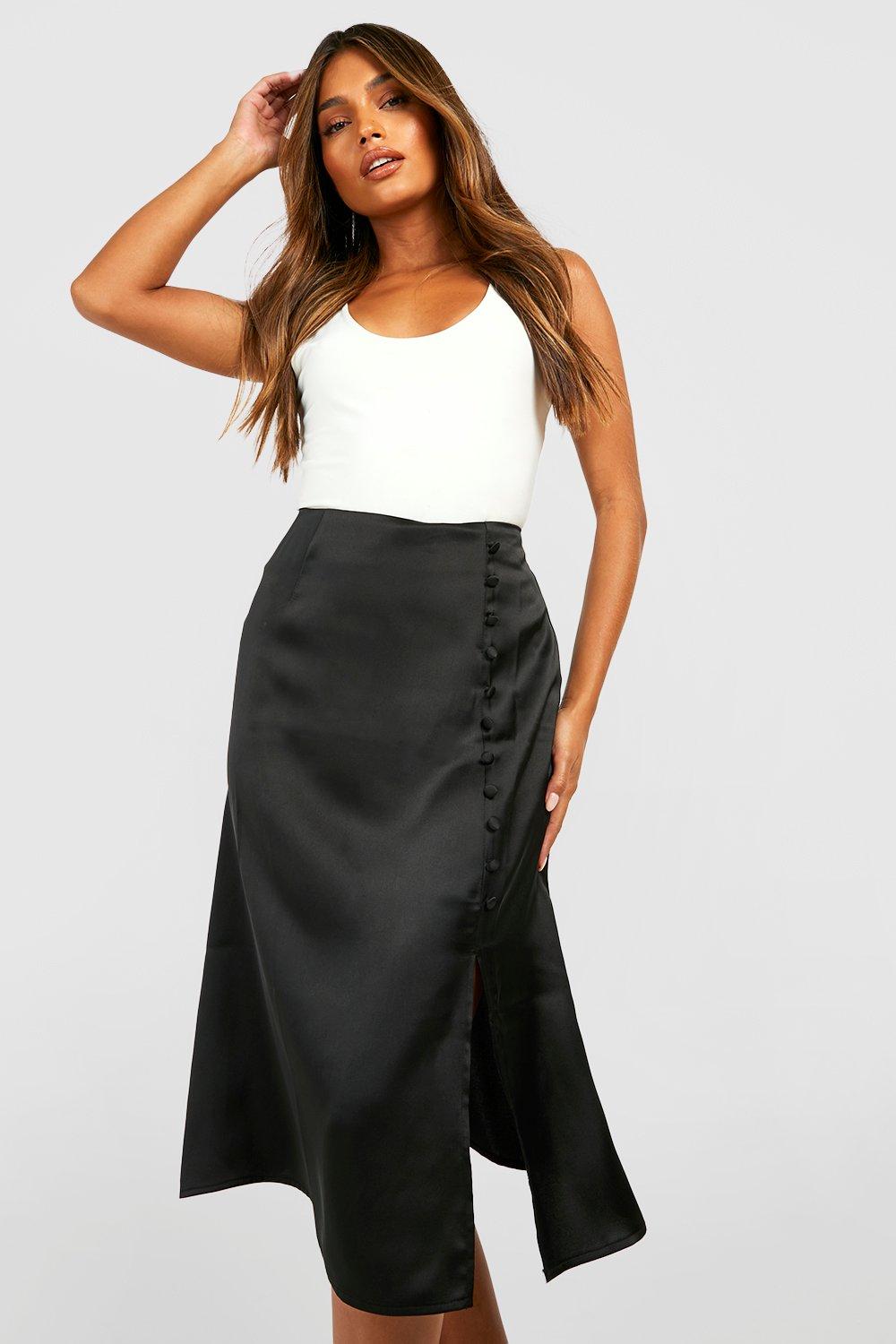 Satin skirt clearance boohoo