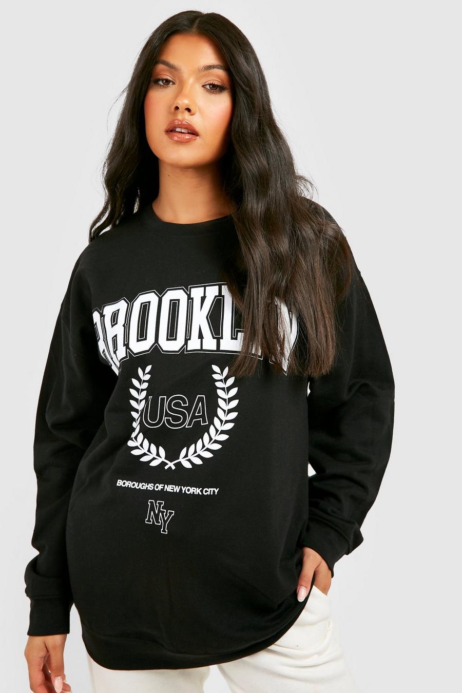 Umstandsmode Sweatshirt mit Brooklyn-Print, Black image number 1