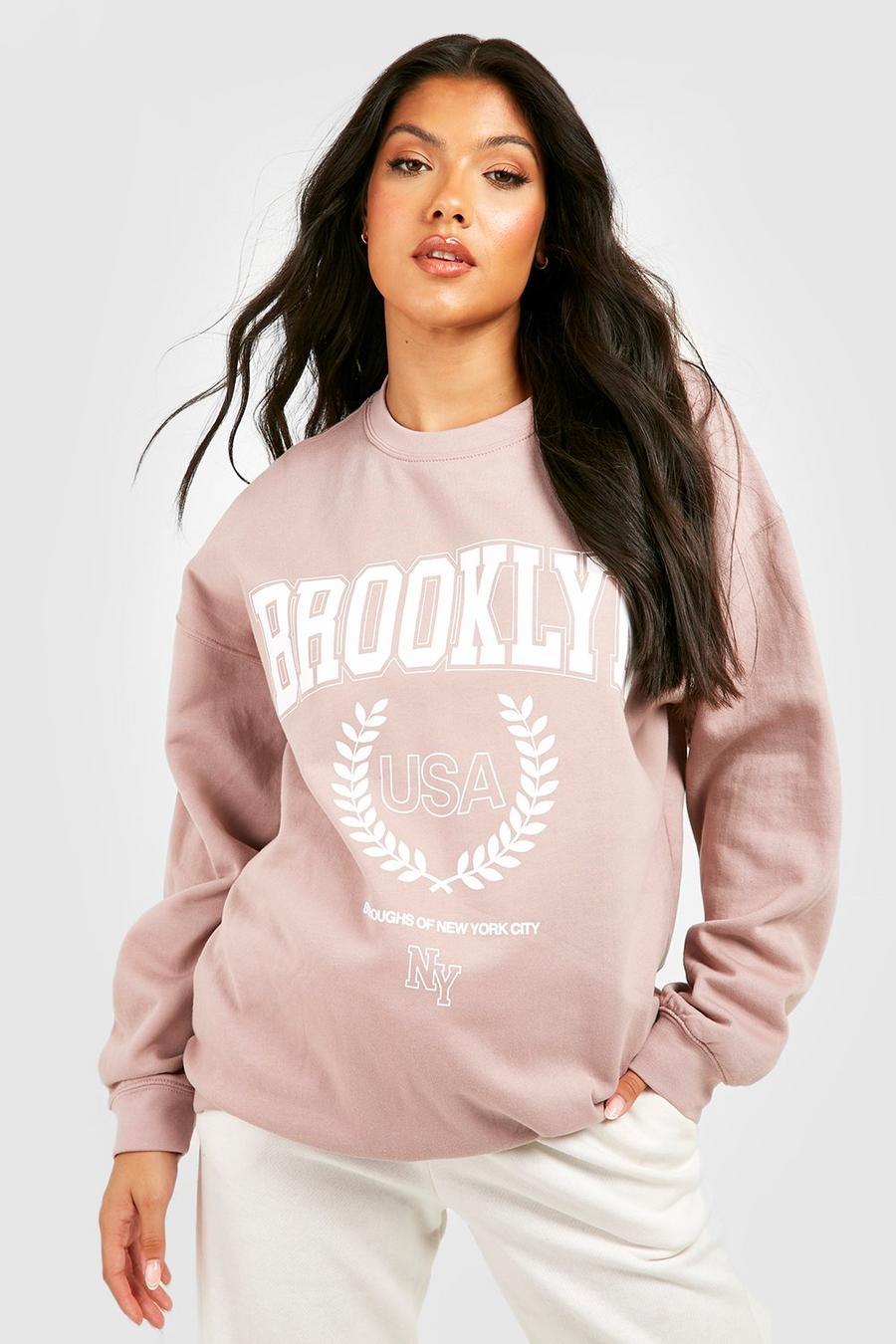 Mink beige Brooklyn Mammakläder Sweatshirt med tryck image number 1