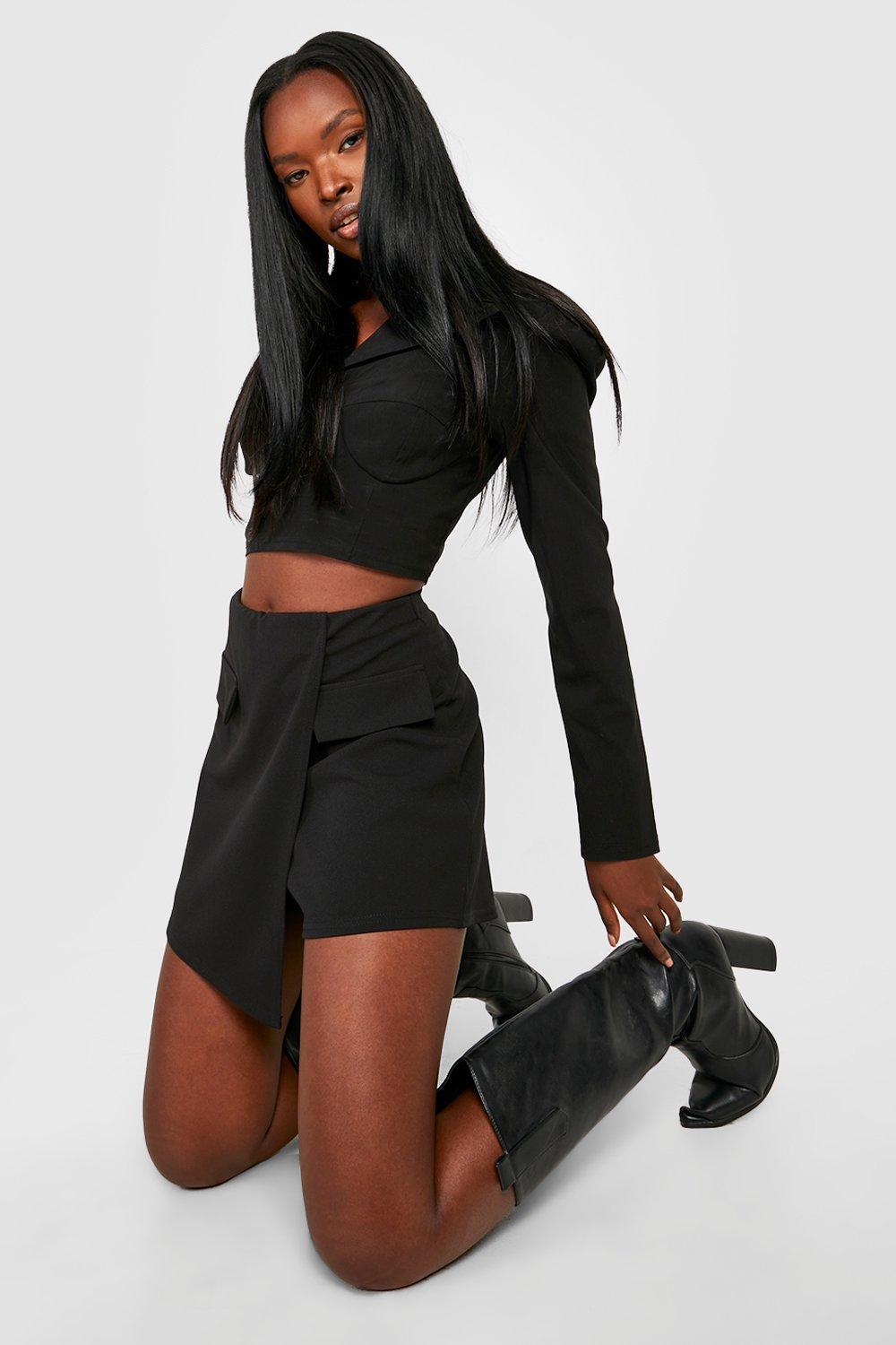 Black shop skort boohoo