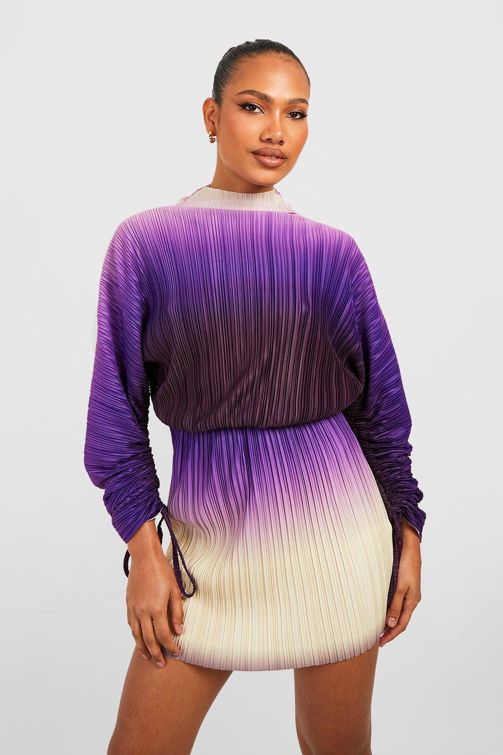 Purple best sale dress boohoo