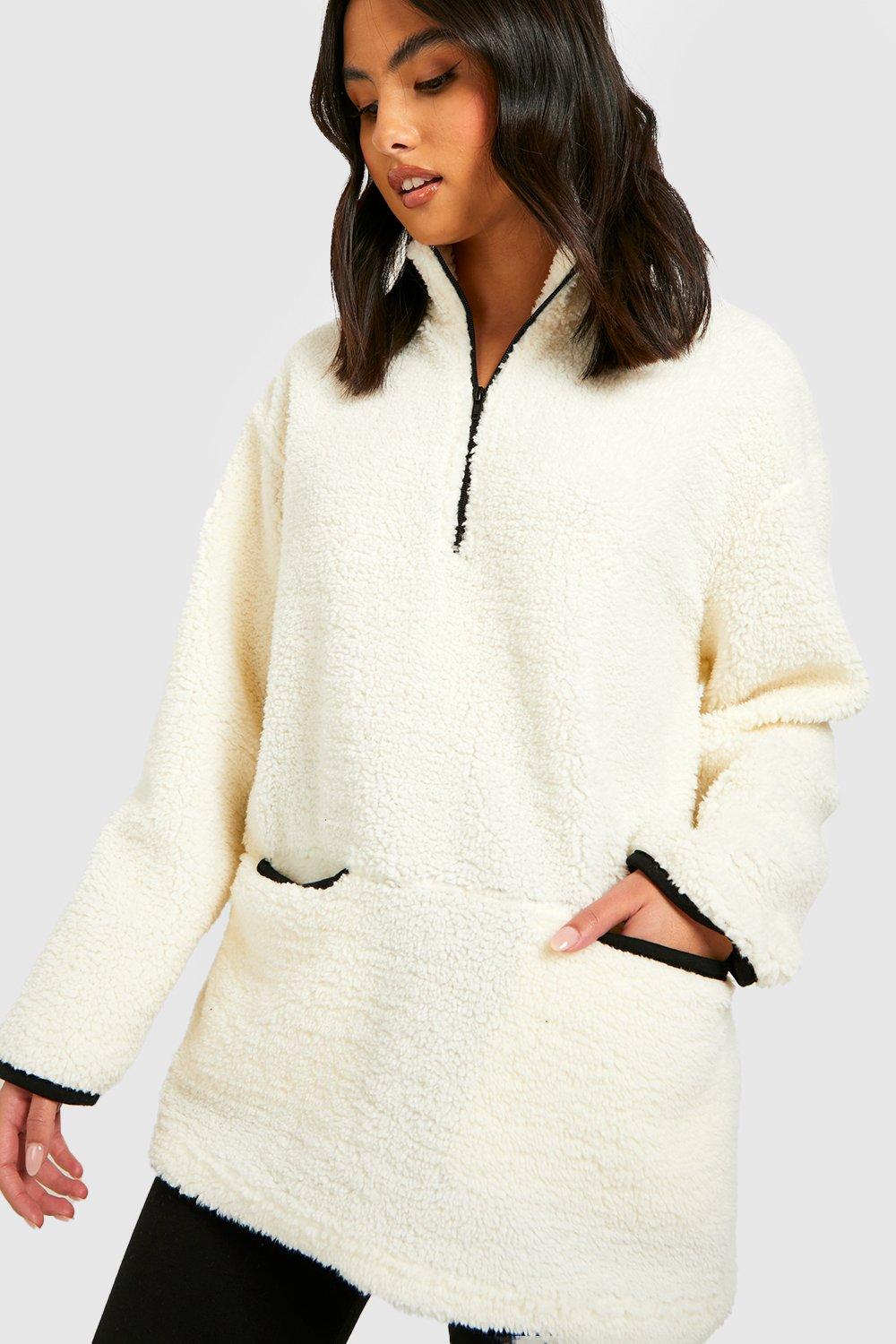 Womens shop borg jumper