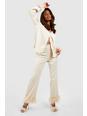Taupe Satin Feather Cuff Tailored Trousers