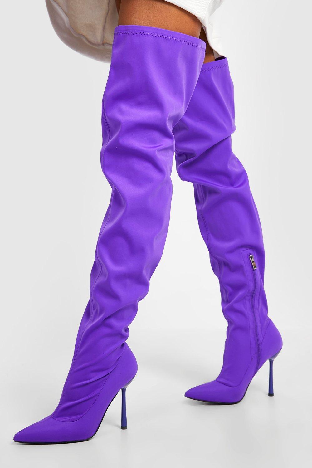 Purple stiletto hot sale boots