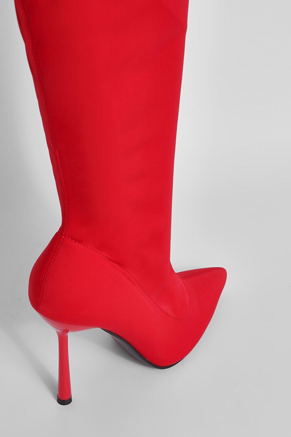 Red on sale stretch boots