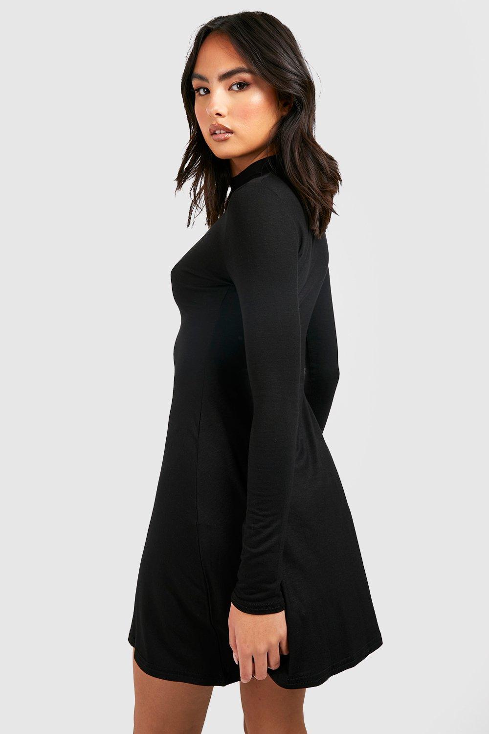 Black turtleneck skater clearance dress