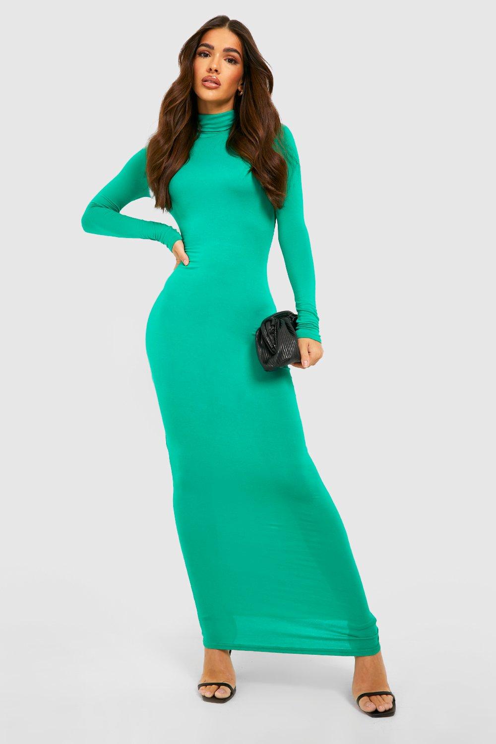 Long polo neck store dress