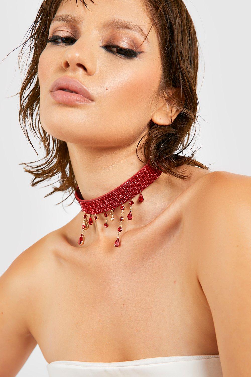 Wide choker outlet necklace