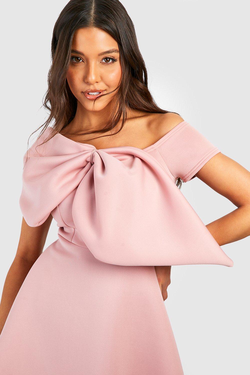 Boohoo bow clearance dress