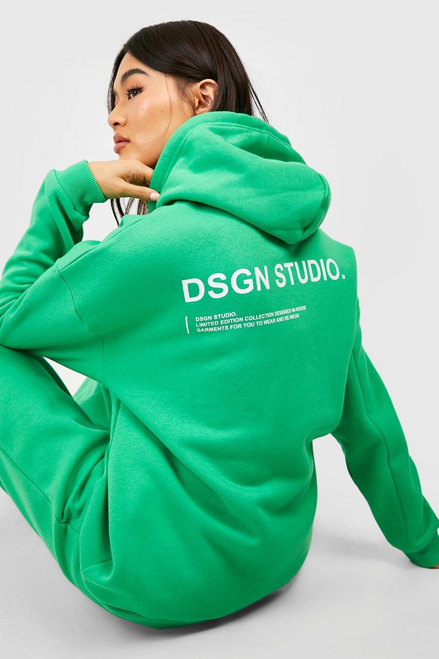 Green Text Back Print Hooded Tracksuit image number 1