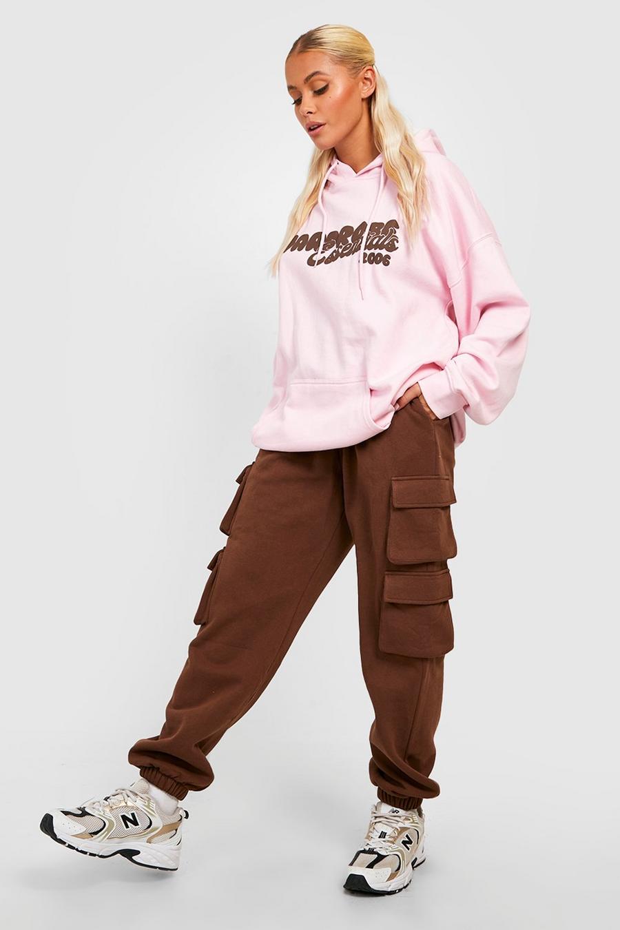 Chocolate brown Double Cargo Pocket Oversized Jogger image number 1