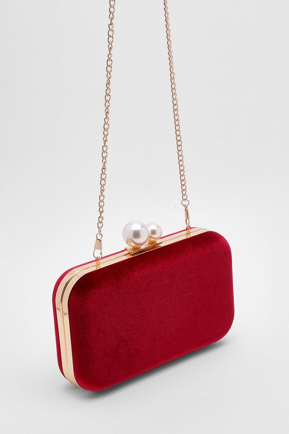 Red velvet clutch sale