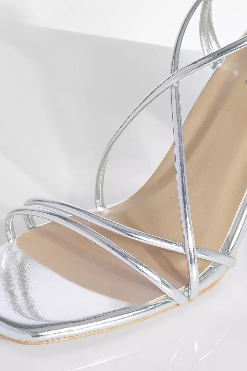Silver Wide Fit Metallic Two Part Block Heels alternative image