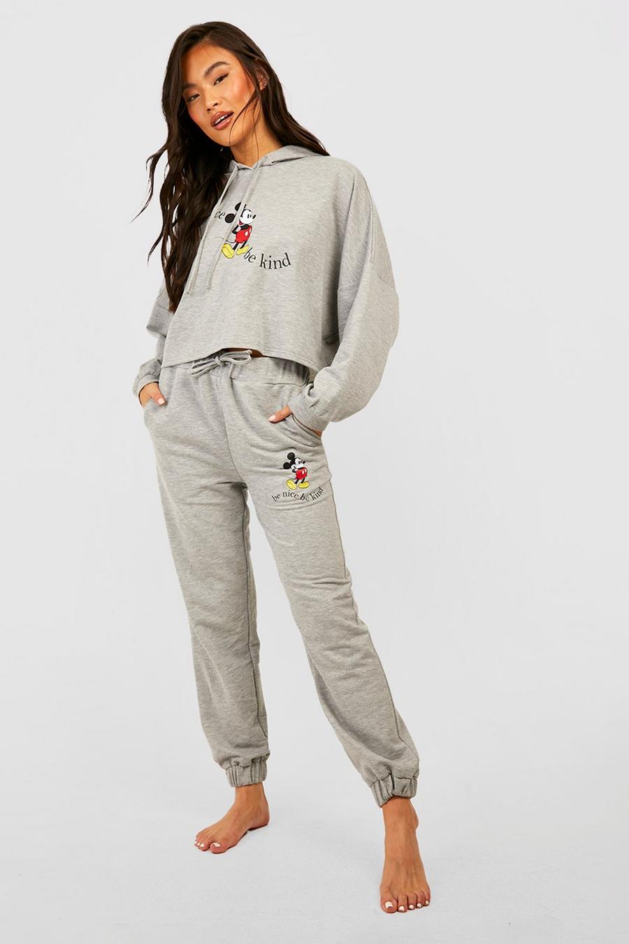 Grey marl Disney Mickey Mouse Be Kind Loungewear Set image number 1