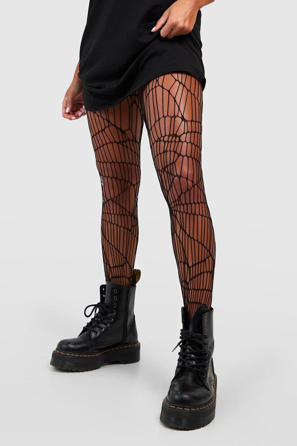 Halloween Large Cobweb Pattern Tights