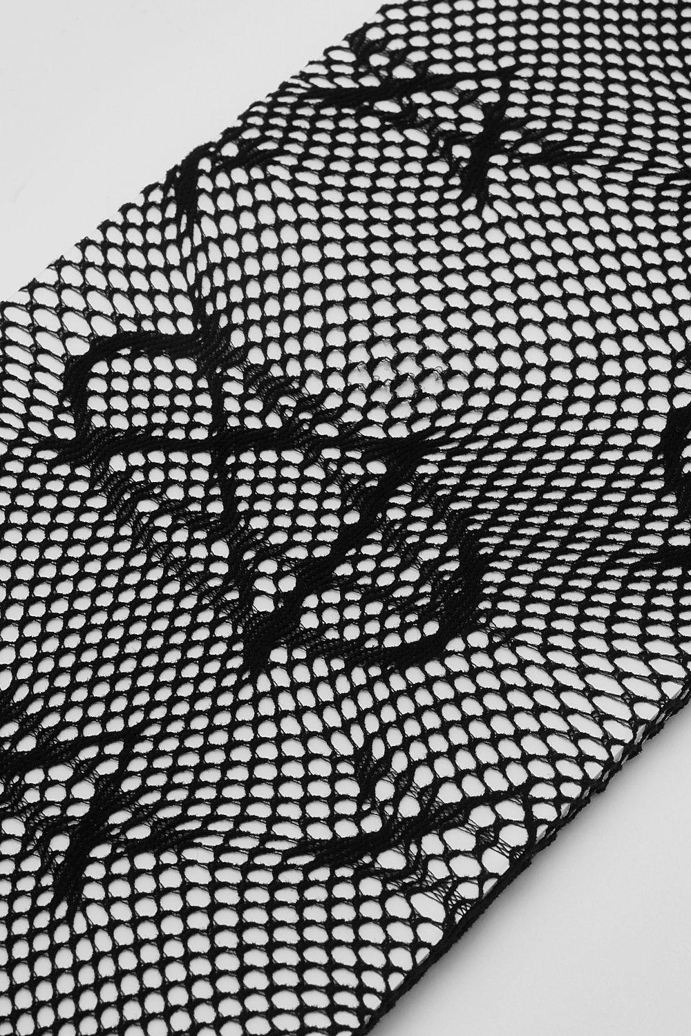 fishnet tights MOON celestial pattern white mesh LUNAE rave