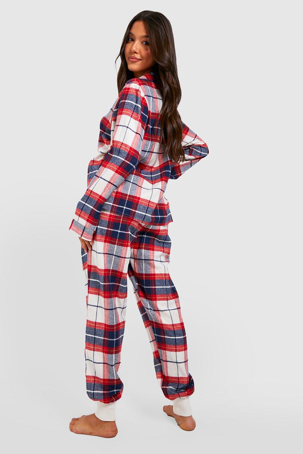 Brushed Flannel Cuffed Pajama Pants Set