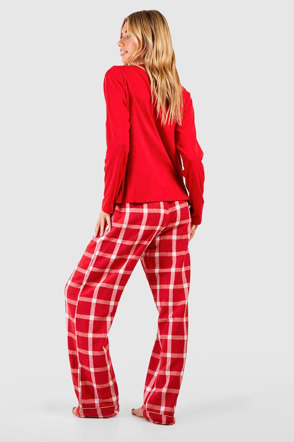 Green Red Plaid Cozy Cute Pajama Pants, Modest Bridesmaids Dresses