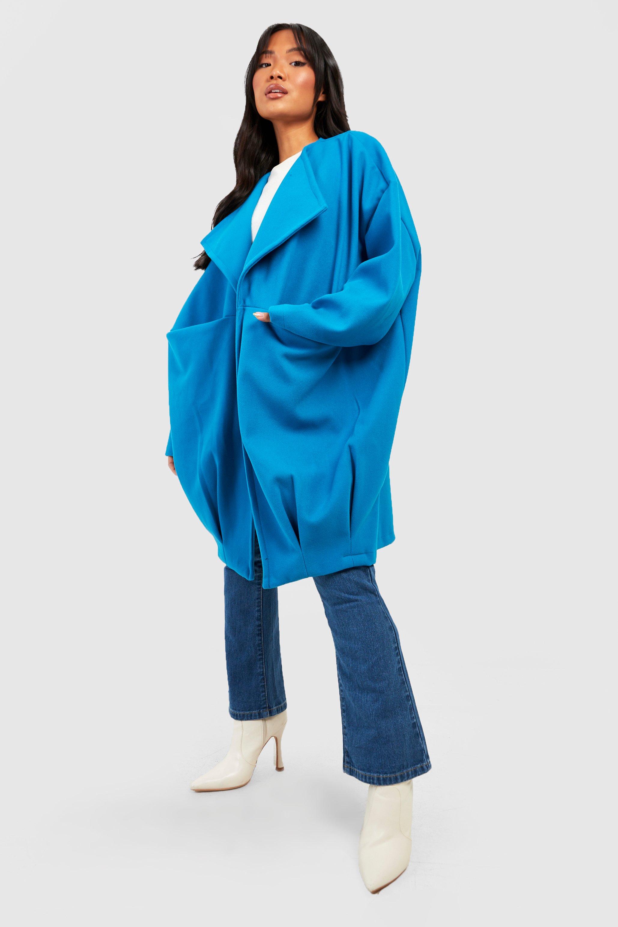 Women's Petite Premium Wool Oversized Cocoon Coat | Boohoo UK