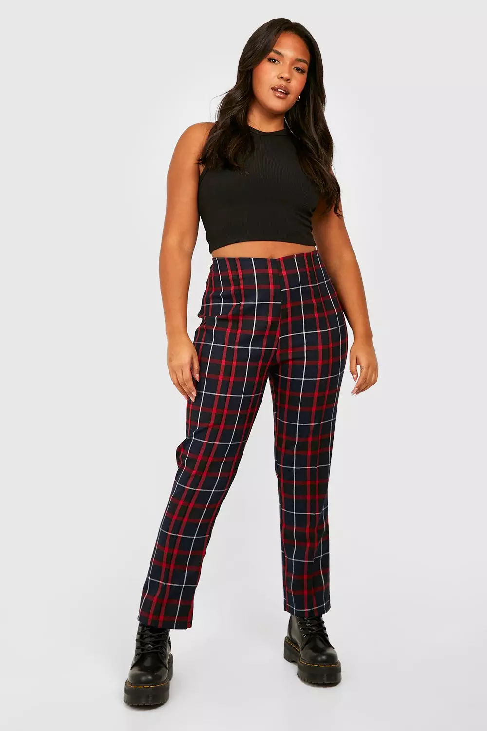 Checked ankle grazer store trousers