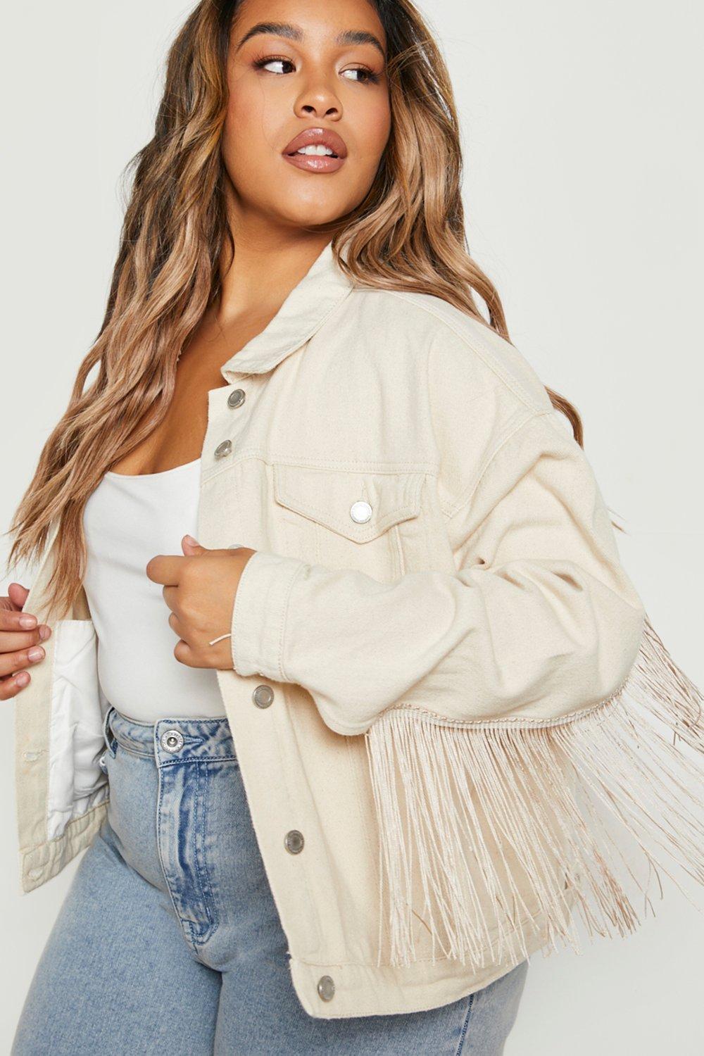 Boohoo fringe clearance jacket