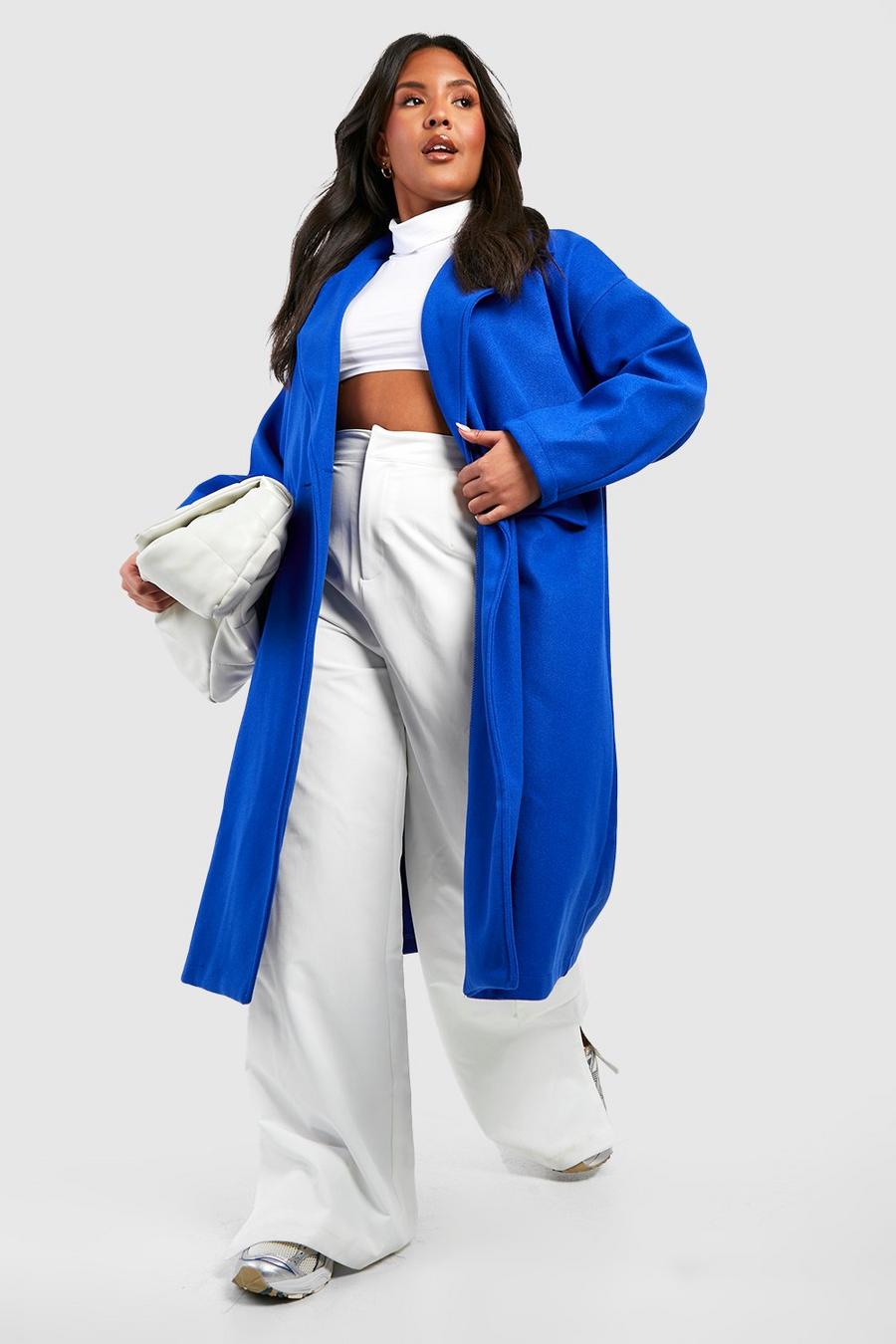Blue Plus Premium Wool Look Oversized Coat image number 1
