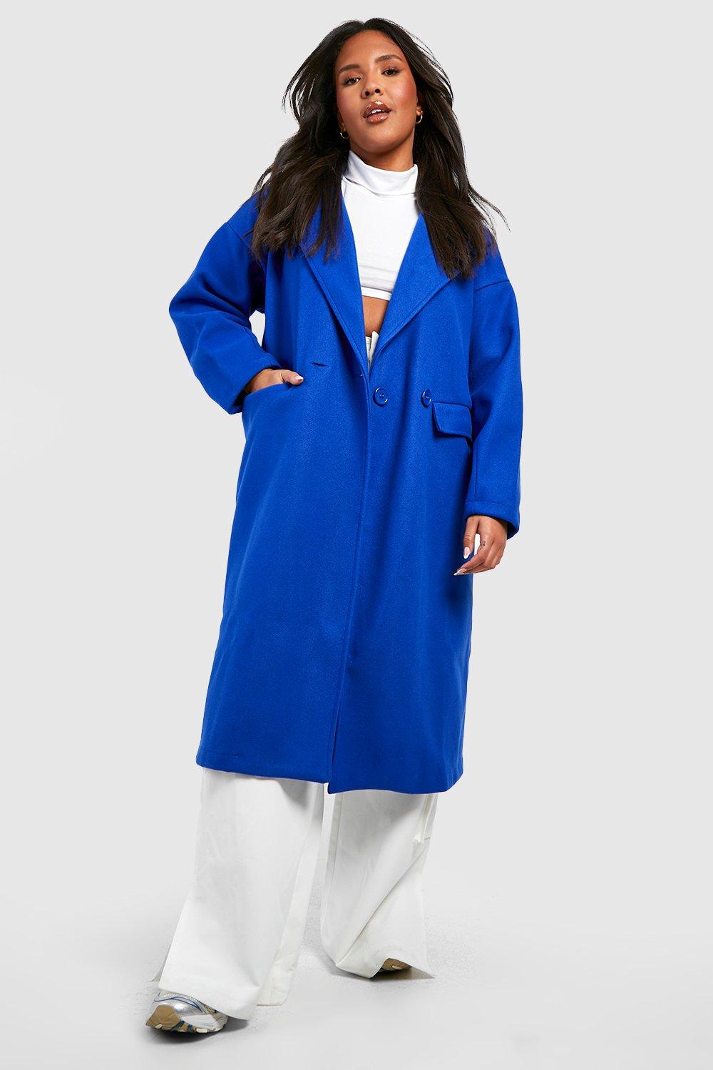 Electric blue wool coat sale