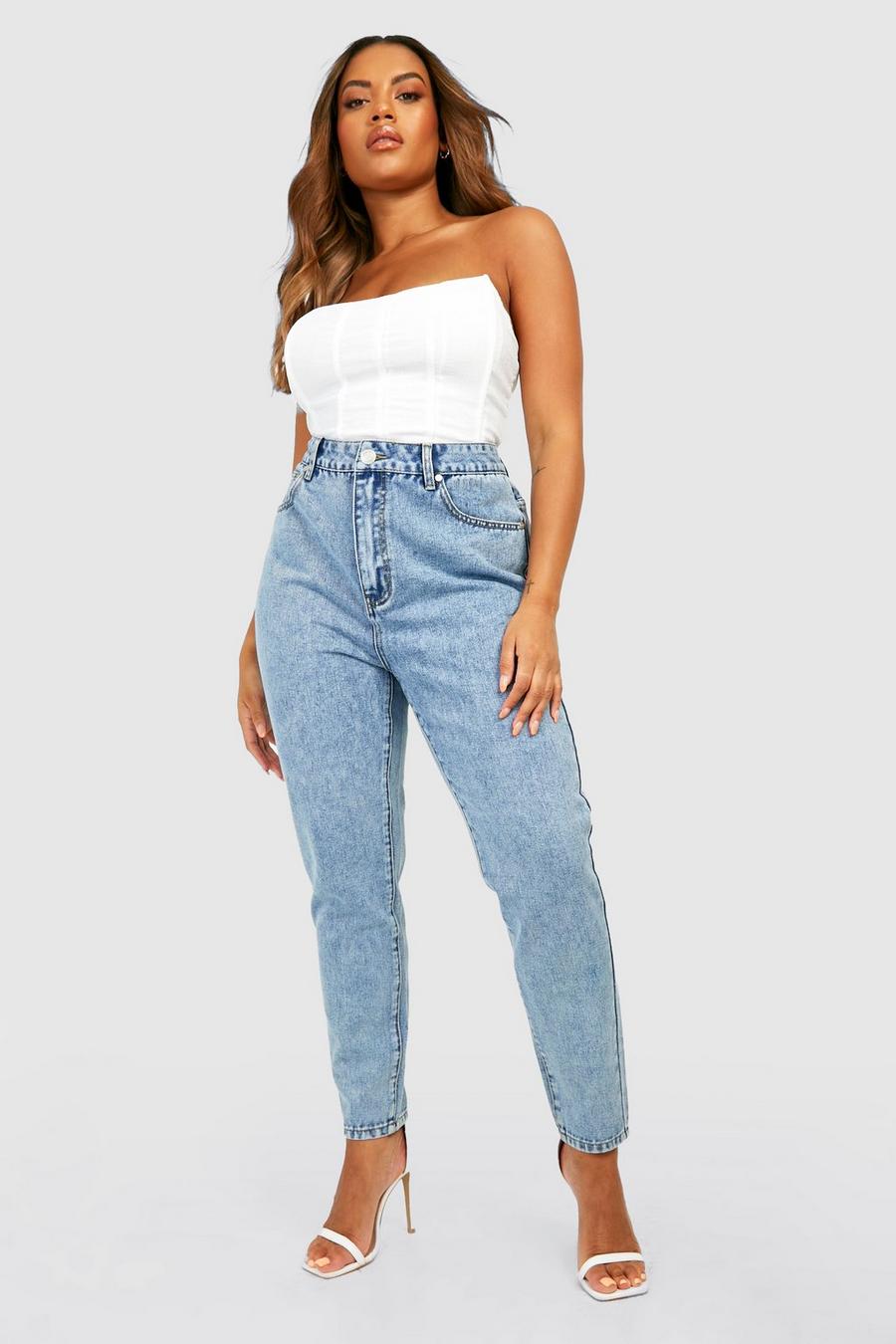 Plus Size Mom Jeans, Plus Size High Waisted Mom Jeans