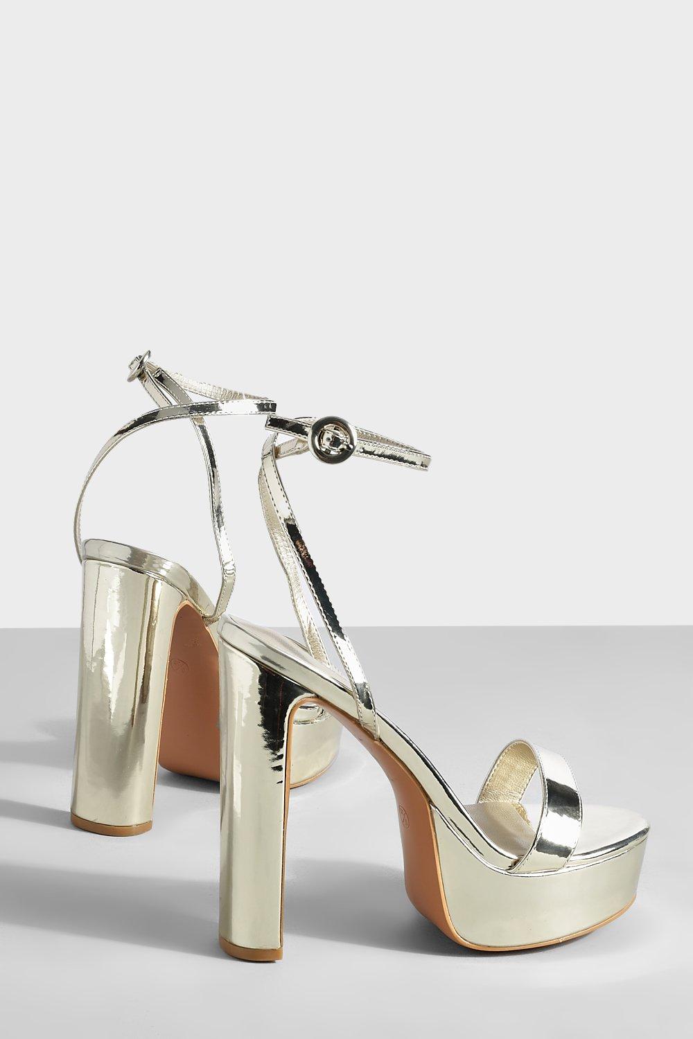 Gold barely sale there platform heels