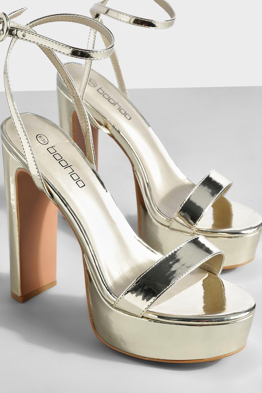 Gold barely sale there platform heels