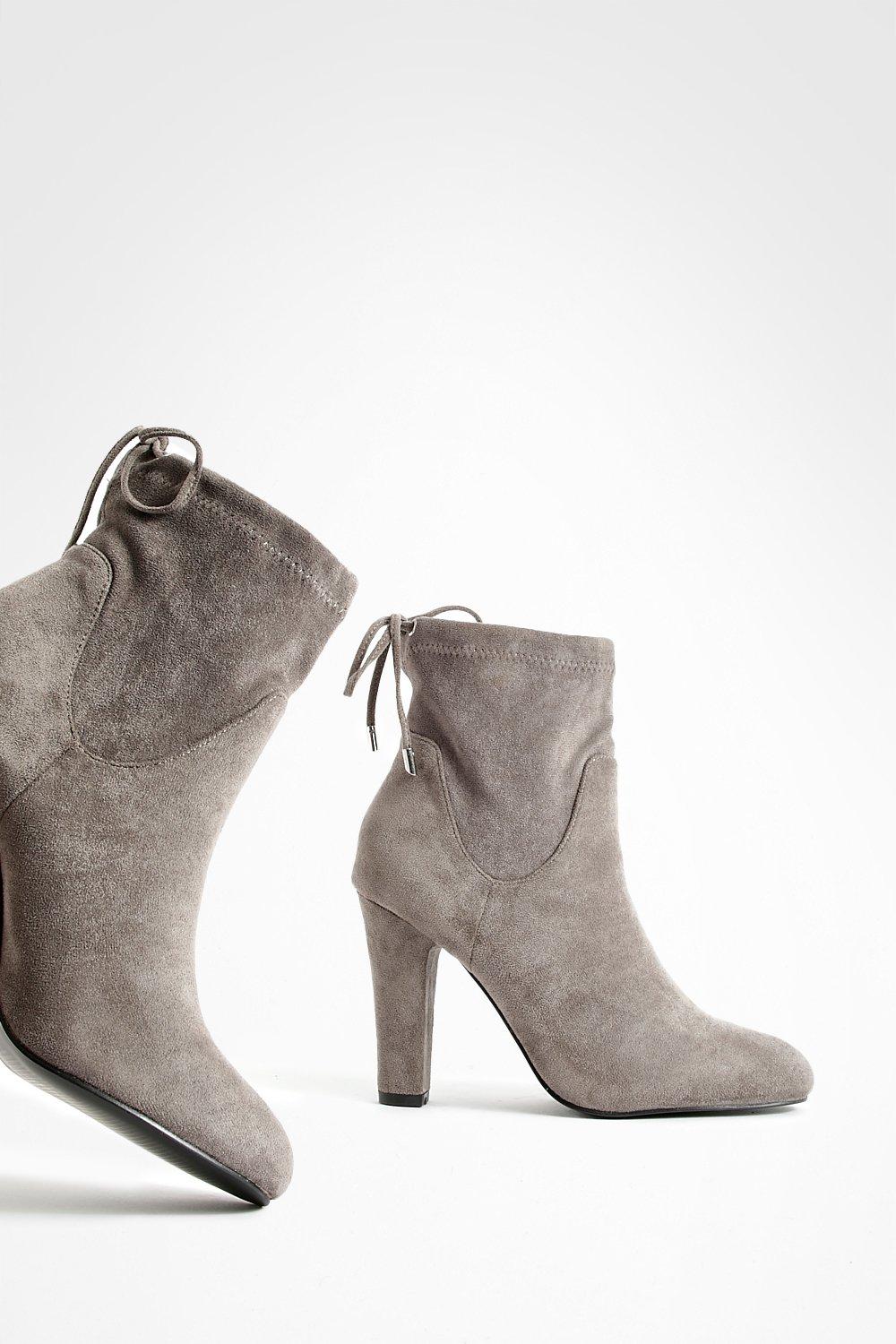 Grey heeled ankle hot sale boots uk