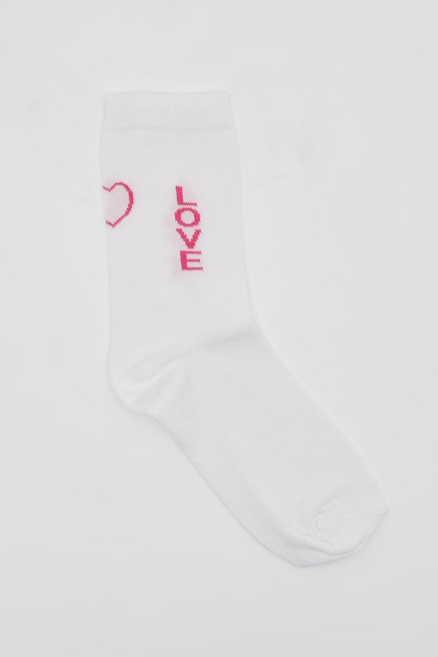 Pink Single Love Slogan Sport Sock image number 1