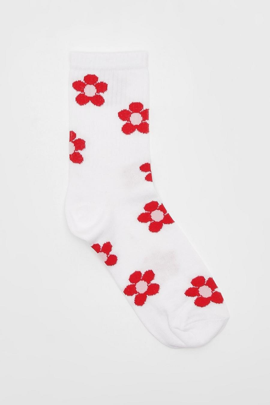 Multi Single Floral Ankle Sport Sock 