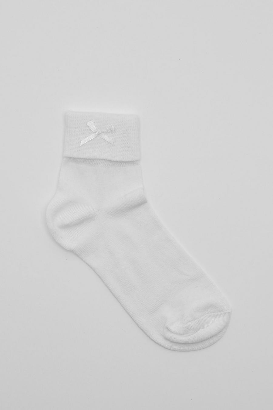 White Bow Short Ankle Sock  image number 1