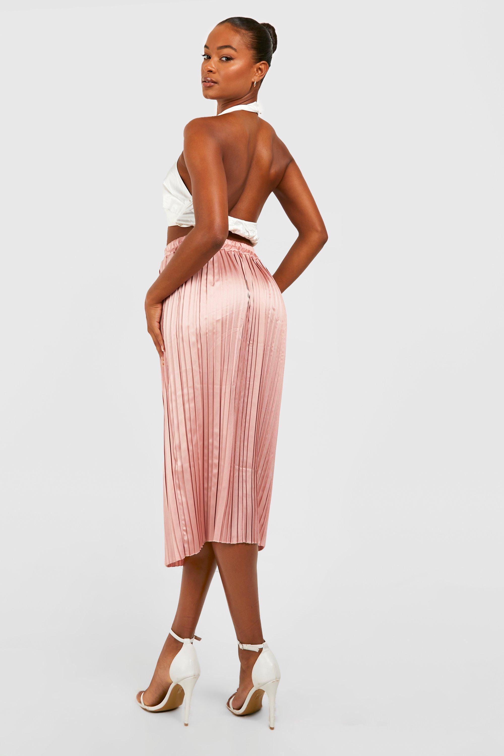 Pink metallic outlet skirt boohoo