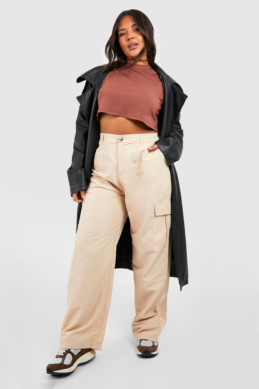 Stone Plus Twill Paperbag Waist Cargo Trousers image number 1