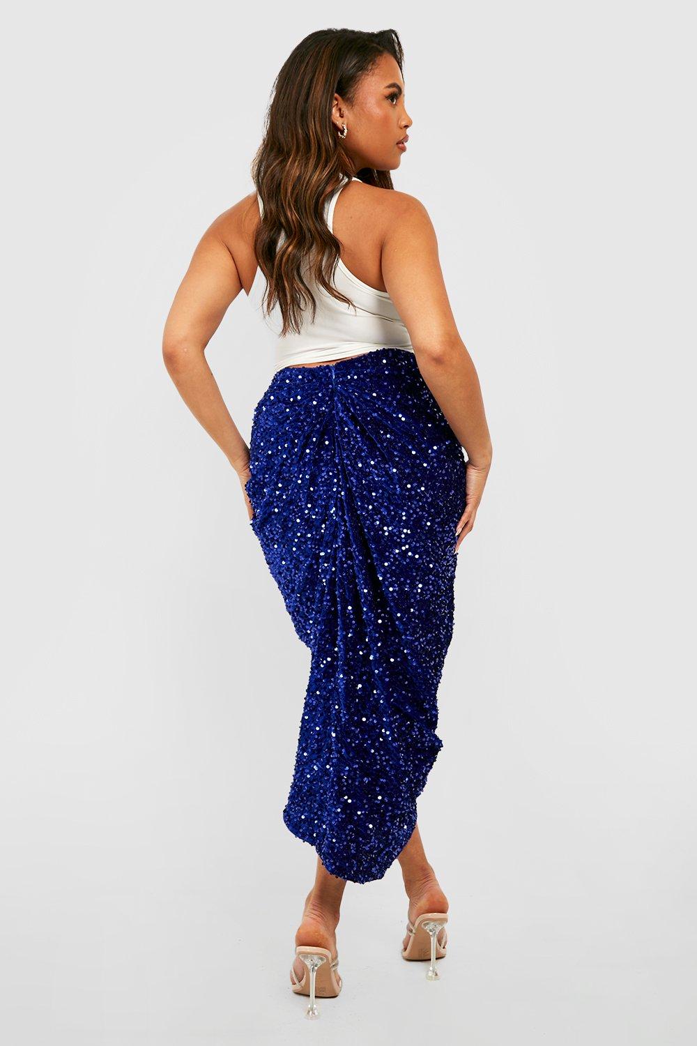 Royal blue outlet skirt boohoo