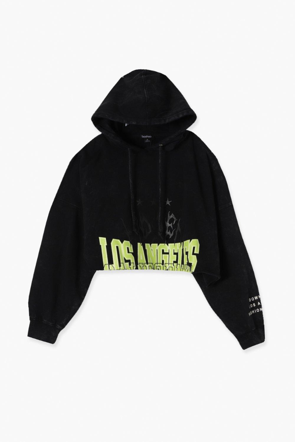 Los angeles cropped hoodie hotsell