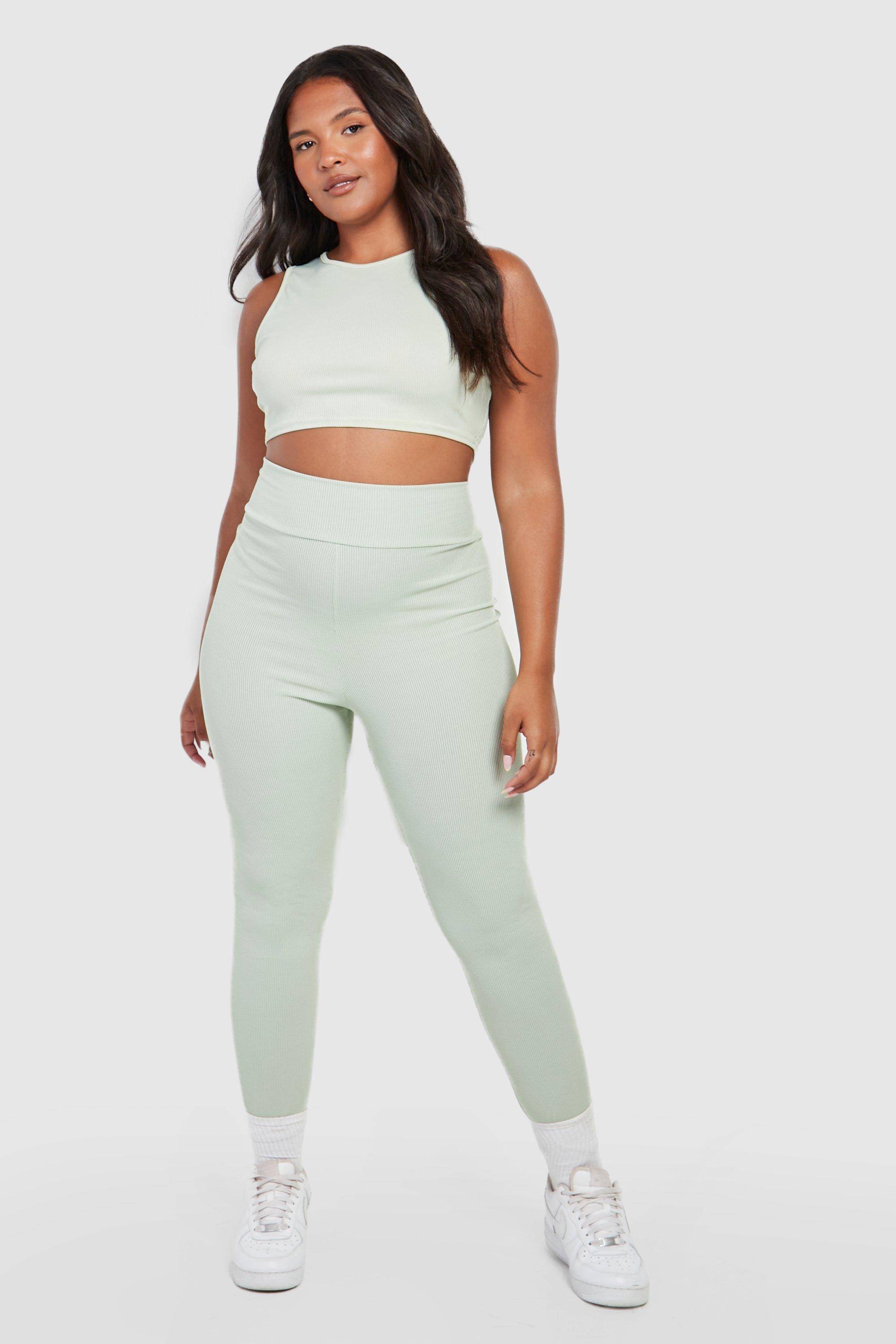 PRETTYLITTLETHING Sage Green Leggings